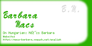 barbara macs business card